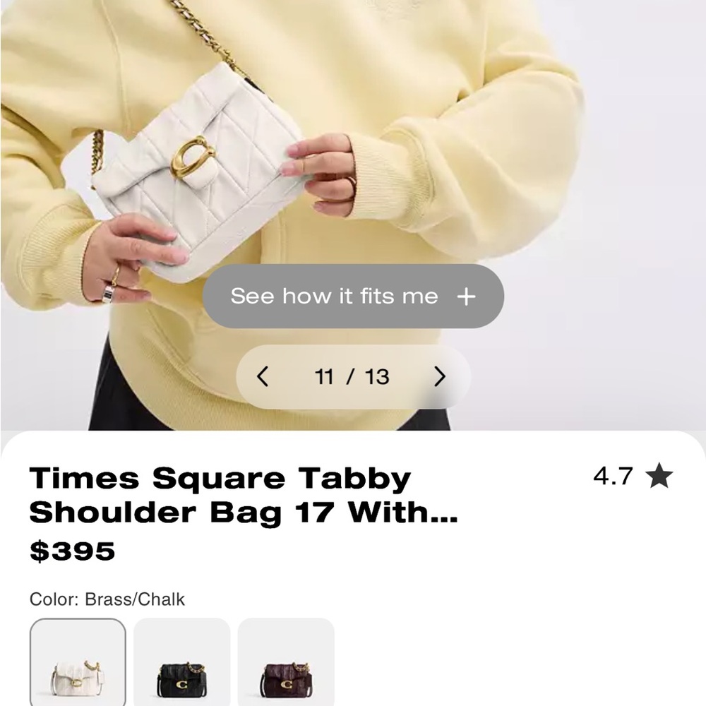 Times Square Tabby Shoulder Bag in White